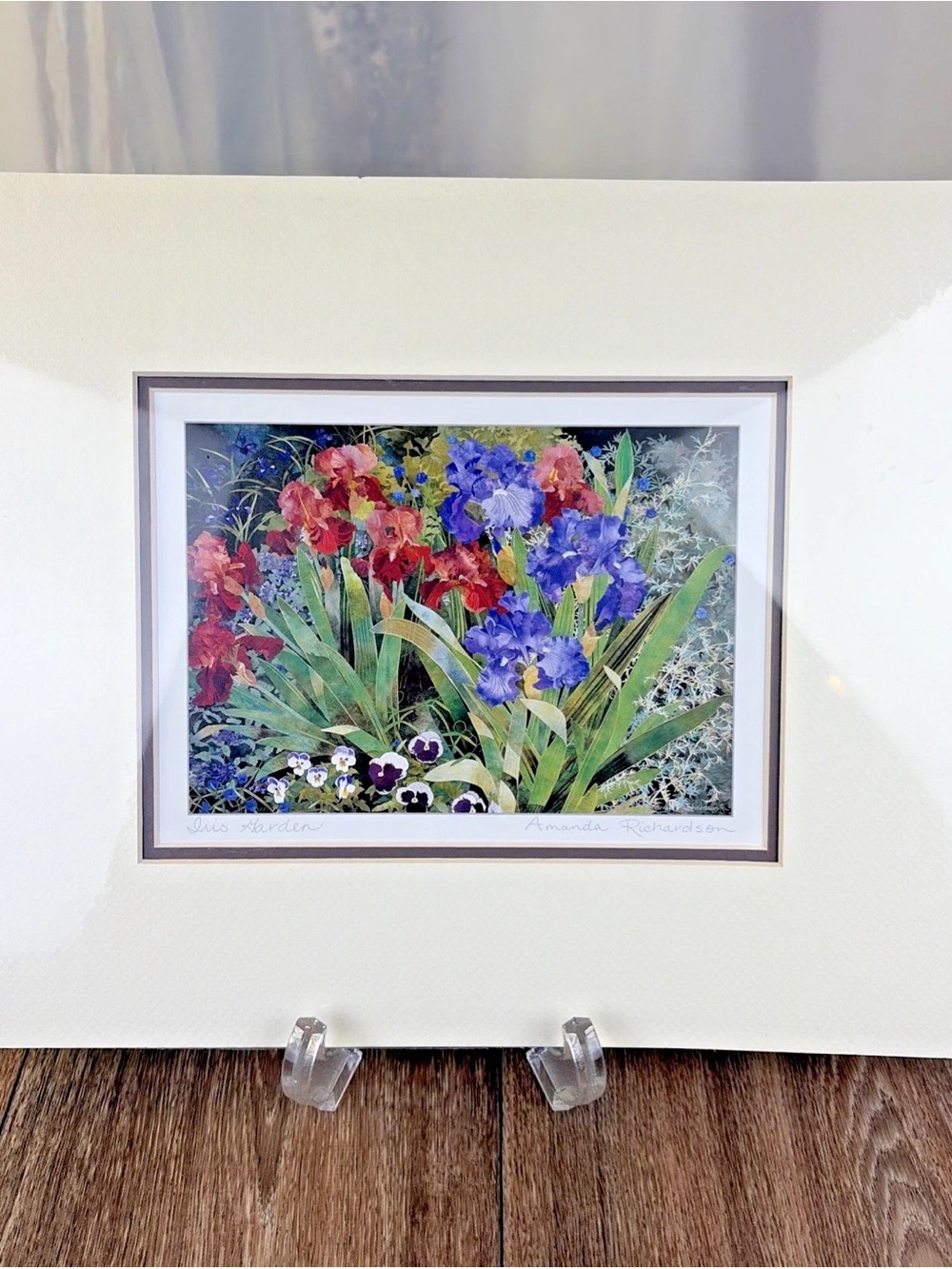 Iris Garden - Hand Signed Art Print by Amanda Richardson - 11" x 14” with Mat